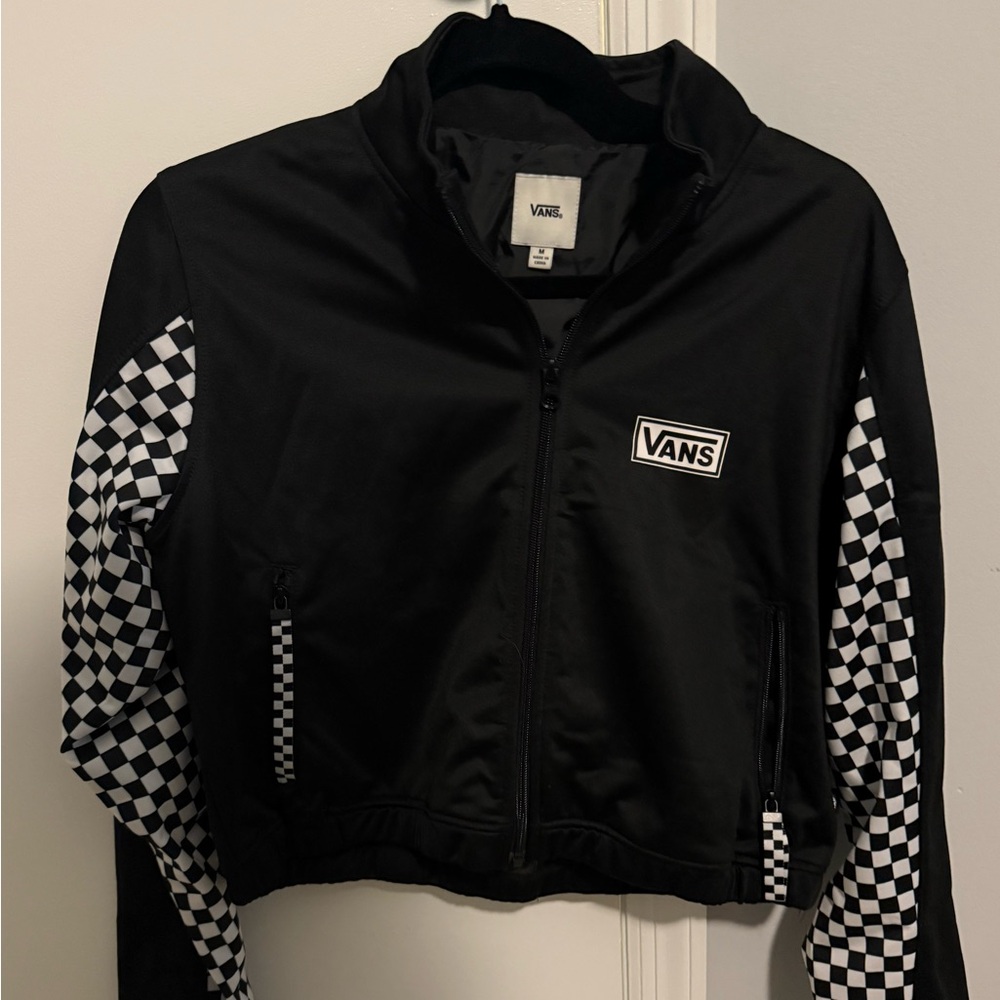 Vans Black Jacket with Checkered Accents